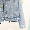Красивейшая джинсовая куртка с принтом из бисера, женская универсальная студенческая куртка, свободный топ с кисточками, весенняя корейская женская одежда