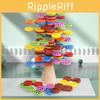 Wooden Assembling Kids Rotating Stacking Balancing Blocks With Recognition Color