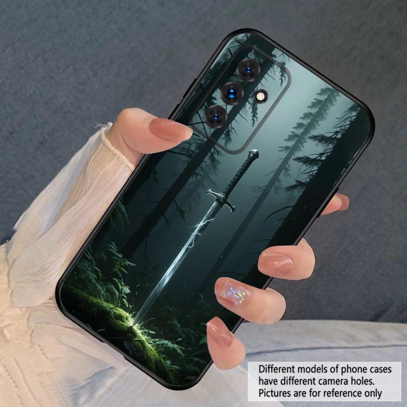 Меч с огнем Для Samsung S20FE S 21 22 23 FE 24 Plus 25 Ultra Galaxy M23 32 34 35 52 53 54 55 5G силиконовый мягкий чехол для телефона