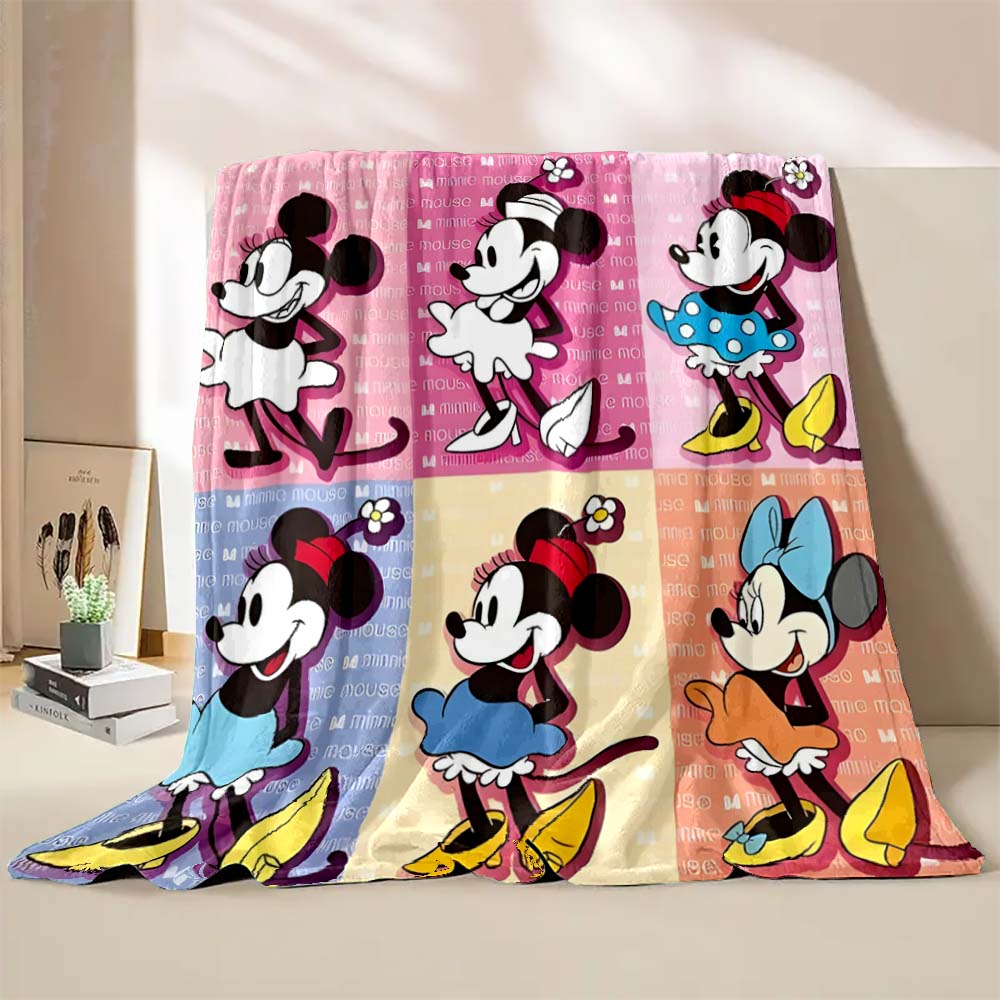 Cartoon Disney Minnie Mouse Mickey Print Blanket Warm and Soft Suitable for Children Adult Luxury Gifts Home Travel Camping