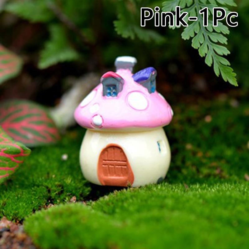 1pc Resin Mini Mushroom House Miniature Garden Accessories Micro Landscape Fairy Garden Miniatures Decorations Craft KTY