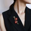 Брошь "Цветок сливы" с цирконами Высококлассный Элегантный Дизайн Шарм Цветок на грудь Цветочная брошь Высококлассные Аксессуары для костюма Чонсам Подарки