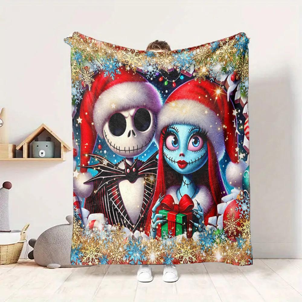 Christmas Couple Flannel Blanket Throw Blanket Soft Warm Sofa Bed Camping Home Decor Unique Christmas Gift C9211532