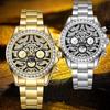 Полностью автоматические мужские механические часы, роскошные многофункциональные часы, модные индивидуальные золотые часы с тигровой текстурой и фазами Луны