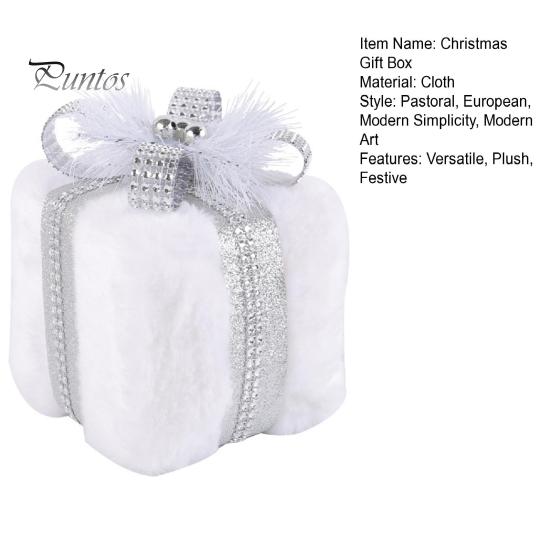 Украшение рождественской подарочной коробки, плюшевая подарочная коробка-куб с бантом, создатель теплой праздничной атмосферы для украшения домашней вечеринки на рождественскую елку