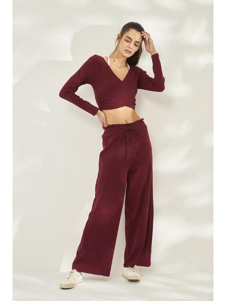 Женский быстросохнущий топ с V-образным вырезом и длинными рукавами для йоги и бега