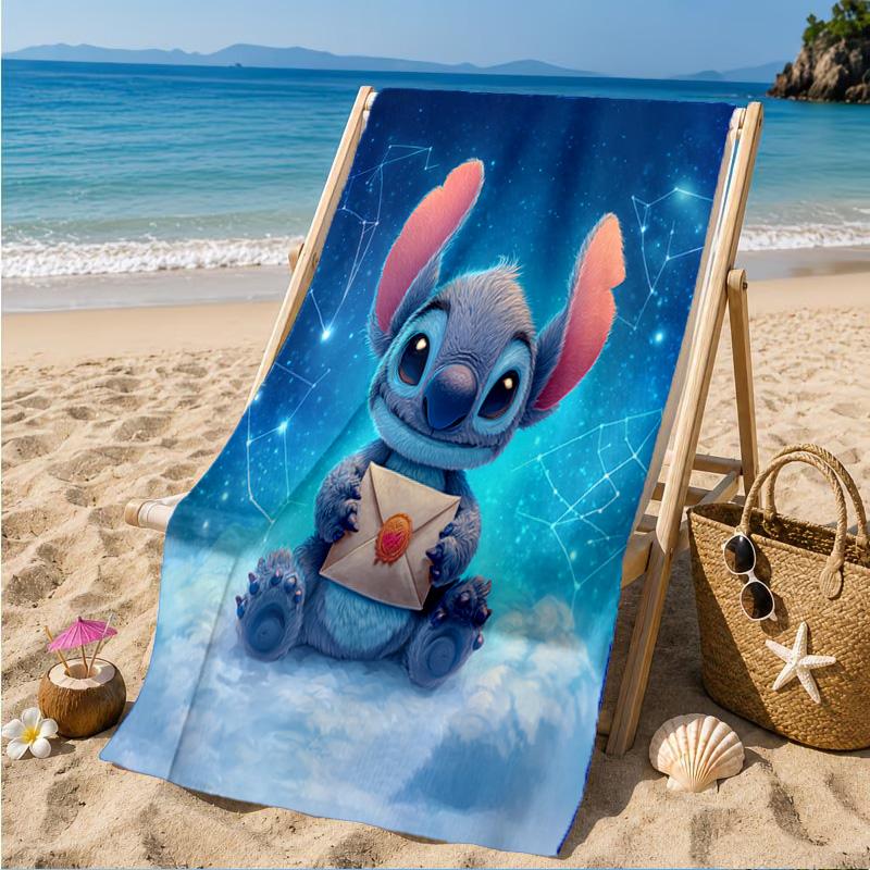Cartoon Hawaii Artwork Printed Microfiber Beach Towel, Soft And Absorbent, Quick-Dry, Ideal for Summer Travel, Beach Essential, Swimming Pool