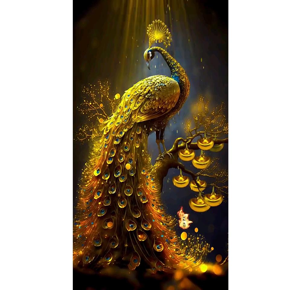 5D алмазная живопись Золотой павлин вышивка крестиком животное Алмазная вышивка распродажа мозаика со стразами фотографии домашний декор