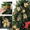 Handmade Christmas Tree Ornaments: Gold Powder Wreath & Flower Set