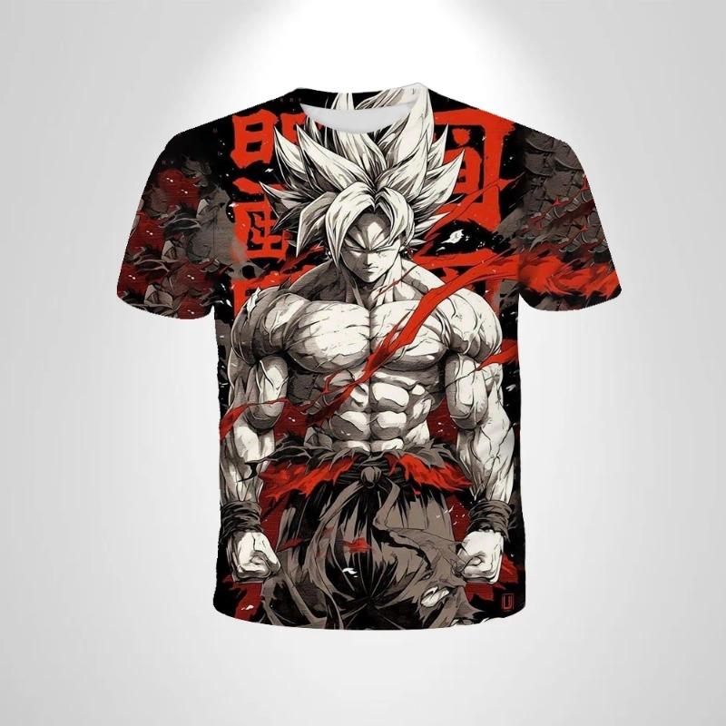2026 Летняя Ретро Футболка Dragon Ball для Фитнеса Мужская Оверсайз 3D Печать Короткий Рукав Семейная Унисекс Детская Спортивная Футболка