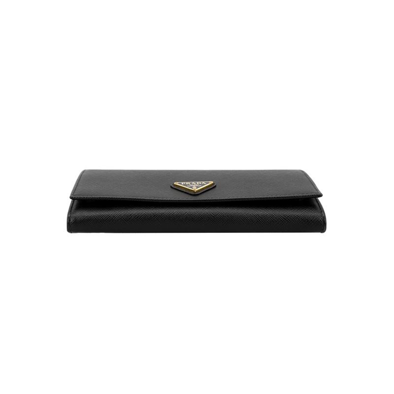 Prada Saffiano flip leather wallet wallet, same style for men and women, black