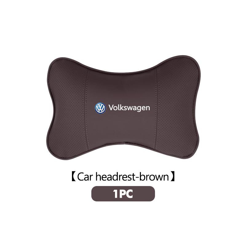 Leather Car Headrest Lumbar Support Cushion Perforated Pillow For Volkswagen VW Scirocco Jetta Beetle Golf 4 5 6 Passat Polo B5 zj2