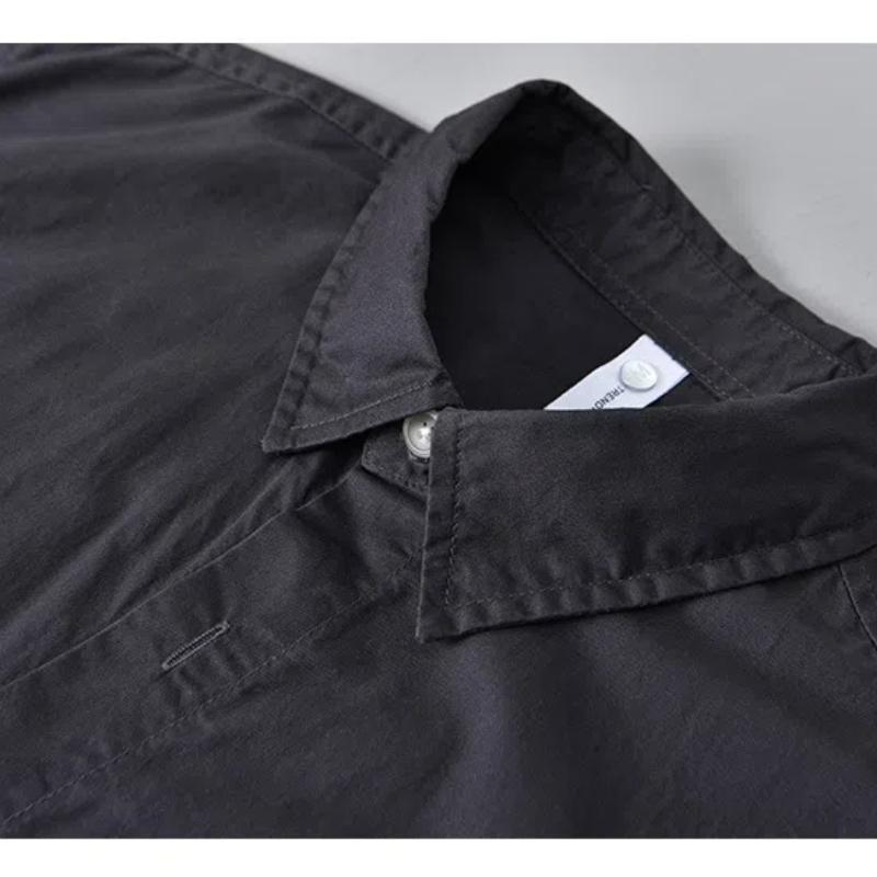 Летние модные мужские рубашки в японском стиле с коротким рукавом в стиле карго, уличная рубашка в стиле пэчворк, чистый хлопок, мягкие и удобные повседневные мужские топы