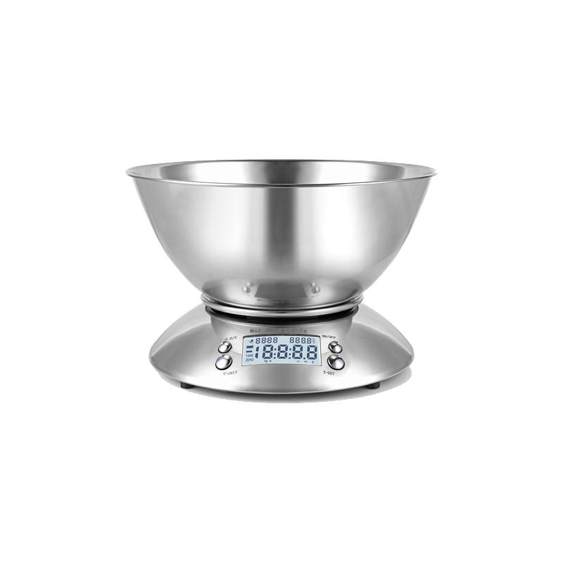 Stainless Steel Household Food Scale with a Bowl 5000 Gram 1g 11 Pounds Kitchen Scale