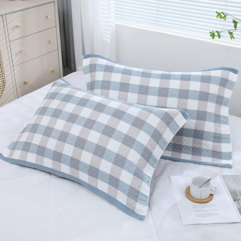 Yiwenwo Нескользящая Хлопковая Марлевая Наволочка Extra Large с Фиксирующими Ремешками для Студентов и Взрослых