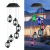 1pc 6LED Color Changing Wind Chime Light Solar Kerosene Decoration Lamp String Horse Garden Courtyard Lamp Lantern Retro