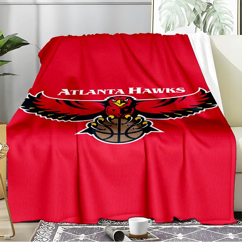 Hawks Basketball Blanket Flannel Throw for Sofa, Indoor, Camping, Living Room, Office, Chair, And Bed Soft Birthday Gift