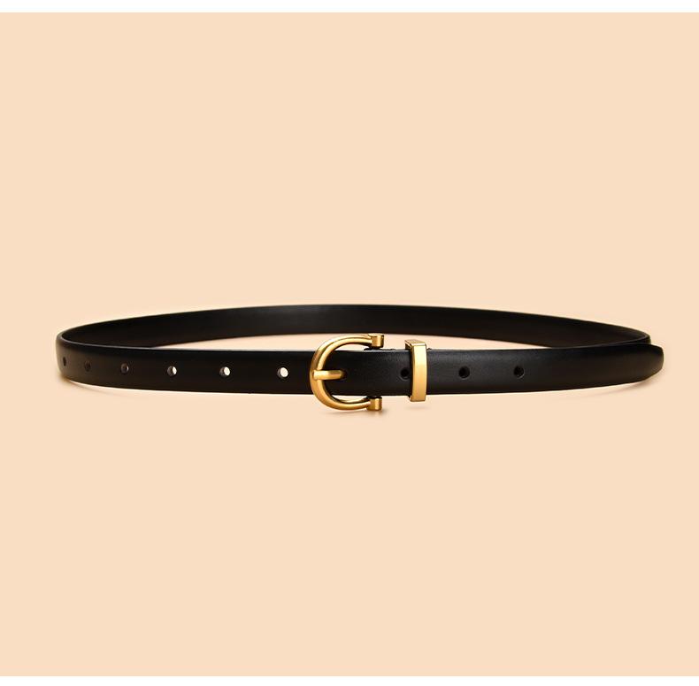 Cow Leather Belt Women's Fashion Trend Luxury Designer Jeans Clothing Accessories Thin Girdle Gothic Pin Buckle Corset