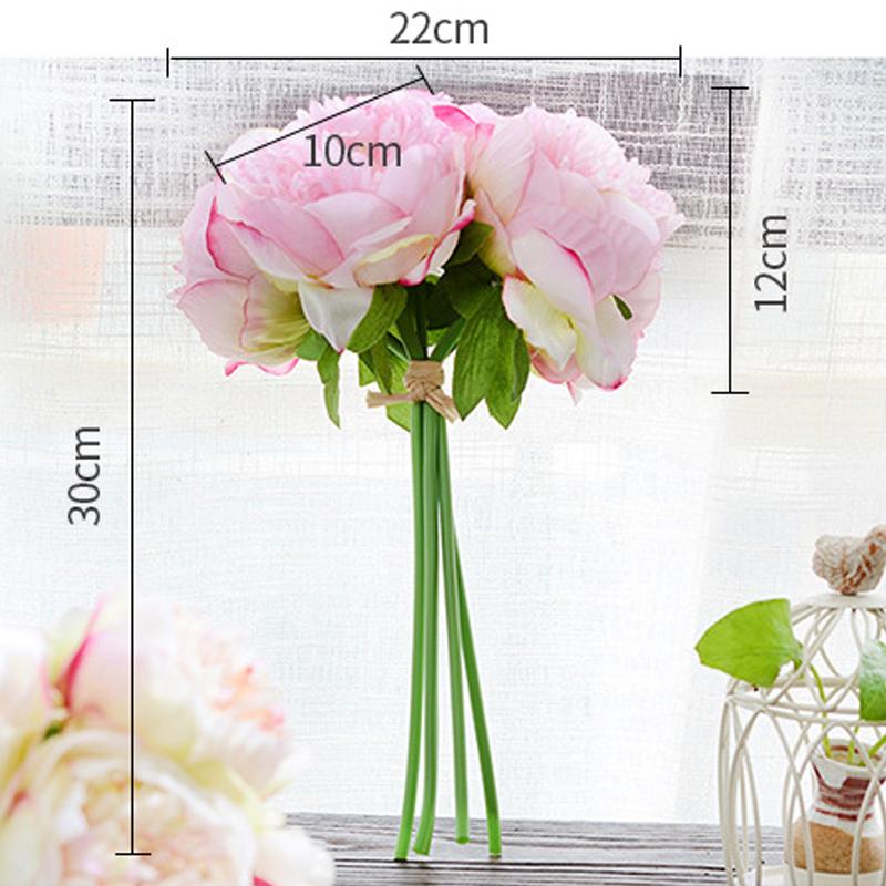 5 Head Big Peony Artifcial Silk Fake Flower Home Display Wedding Decor Bouquet