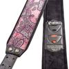 RightOn! STRAPS Guitar Strap, 7cm Wide, 95-150cm Long, PAISLEY VELVET-70 BURGUNDY