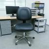 Upholstered Rotating Chair with Casters Height Adjustable Office Furniture Assistance Easy to Assemble for Home Users, Women