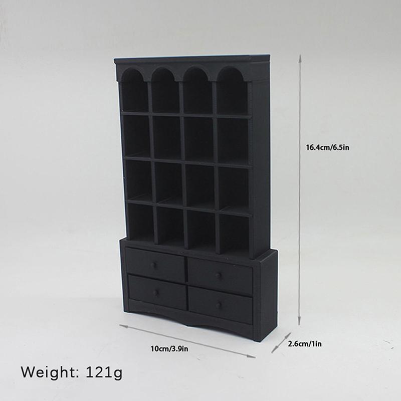 Dollhouse Mini Furniture Scene Model Miniature Retro Bookcase Mini Storage Display Cabinet Bookcase Toy Doll House Accessories