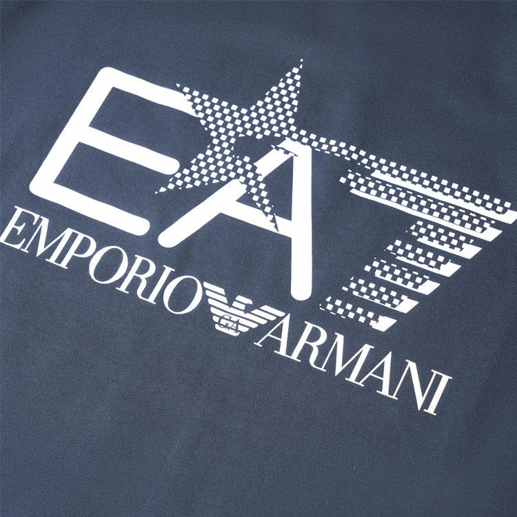 Emporio Armani Мужская футболка с круглым вырезом и короткими рукавами, с принтом из букв, цифр и логотипа, темно-зеленая 3HPT82-PJ03Z-1578