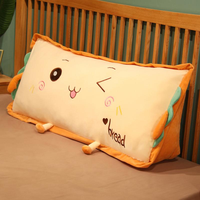 Cute Triangle Toast Toy Stuffed Soft Long Bread Plush Throw Pillow Cushion Car Sofa Bed Home Decoration Gift For Friend Lover