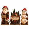3Pcs 2D Flat Wooden Christmas Ornaments Rustic Style Christmas Figurines  Home Decor