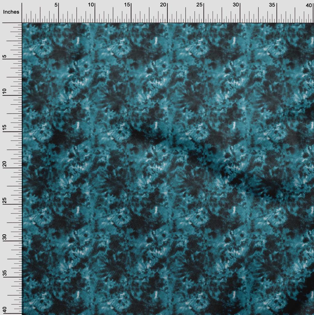 oneOone Cotton Flex Dark Green Fabric Tie Dye Dress Material Fabric Print Fabric By The Yard 40 Inch