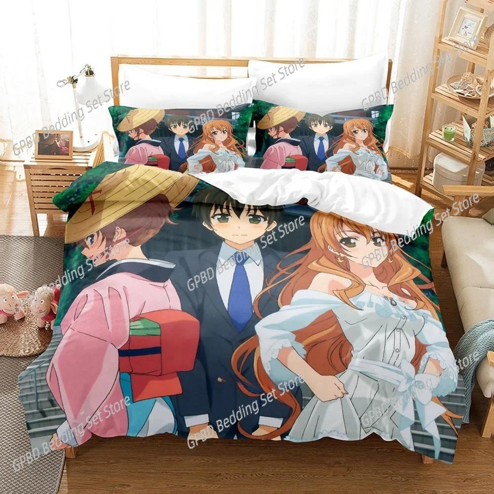 Модный аниме-комплект постельного белья Golden Time 3D Пододеяльник Наволочки Односпальный Двуспальный Полный Queen King Размер Домашний Декор Покрывало Подарок для Мальчиков