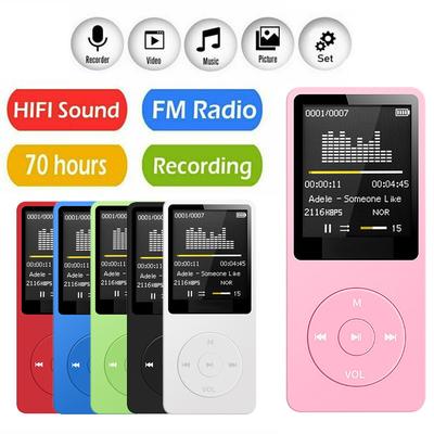Mp3-плеер USB-зарядка Запись Цифровой дисплей Экран Мультимедиа без потерь Портативный карманный спорт Бег Прогулка Воспроизведение музыки