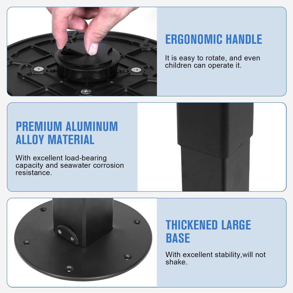 Heavy Duty Camper Telescopic Table Pedestal Adjustable Pneumatic Versatile Table Pedestals Aluminum Alloy Table Legs For Boat/RV