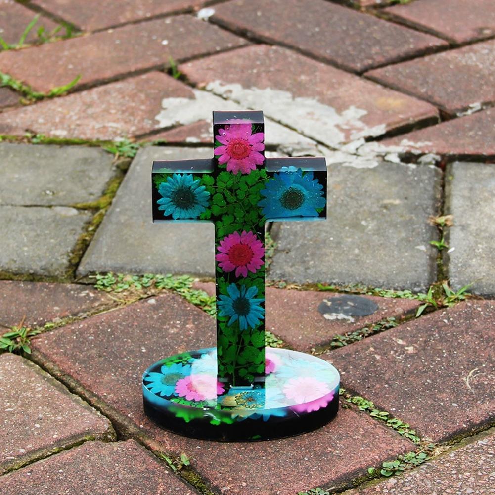 Crossed Silicone Molds Plaster Molds Resin Cross Shape Resin Creative Base With Silicone Castin R1J6