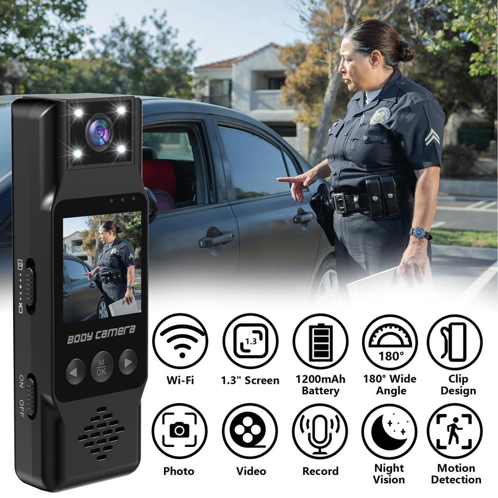4K WiFi Body Camera with Audio and Video Recording Wearable Body Cam Mini Video Camera Camcorder