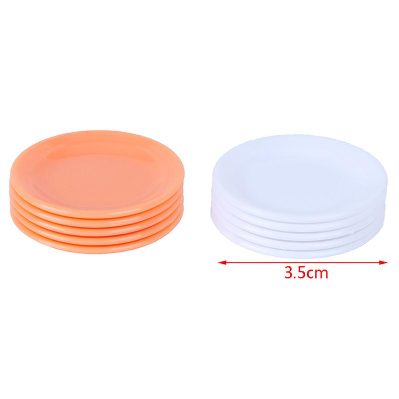 5Pcs 1:12 Dollhouse Miniatures Dishes Plate Pretend Play Kitchen Accessories Toy