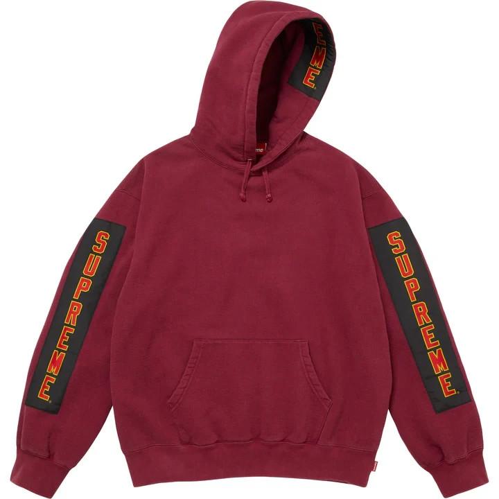 Supreme Woven Patches Hooded Sweatshirt Cardinal