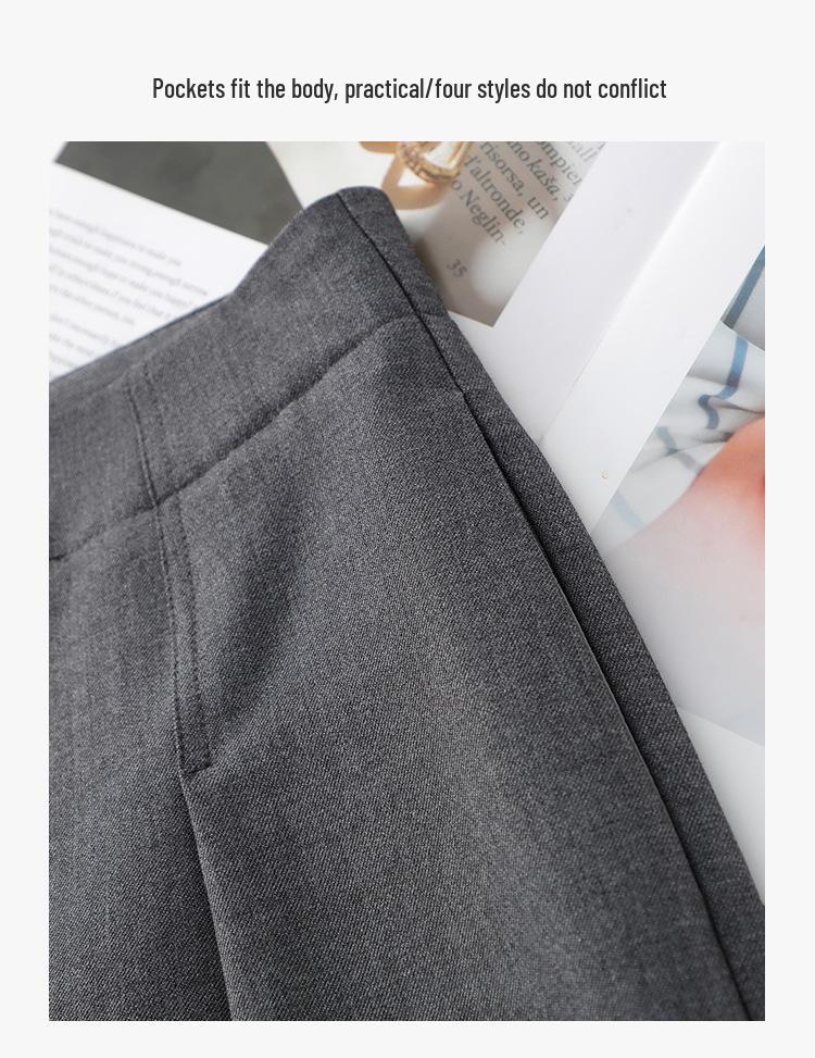 Женские серые брюки А-силуэта с широкими штанинами - Коллекция весна/лето 2025, Высокий класс, Свободный и драпирующийся стиль.