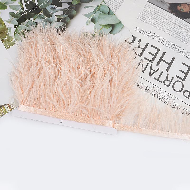 8-10Cm Ostrich Feather Wedding Dress Diy Performance Clothing Accessories Feather Tassel Including Webbing