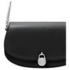 Michael Kors MK Mila Solid Color Minimalist Silver Lock Decoration Faux Leather Saddle Bag Women Shoulder Bag Black 35T5SIMM8L-BLACK