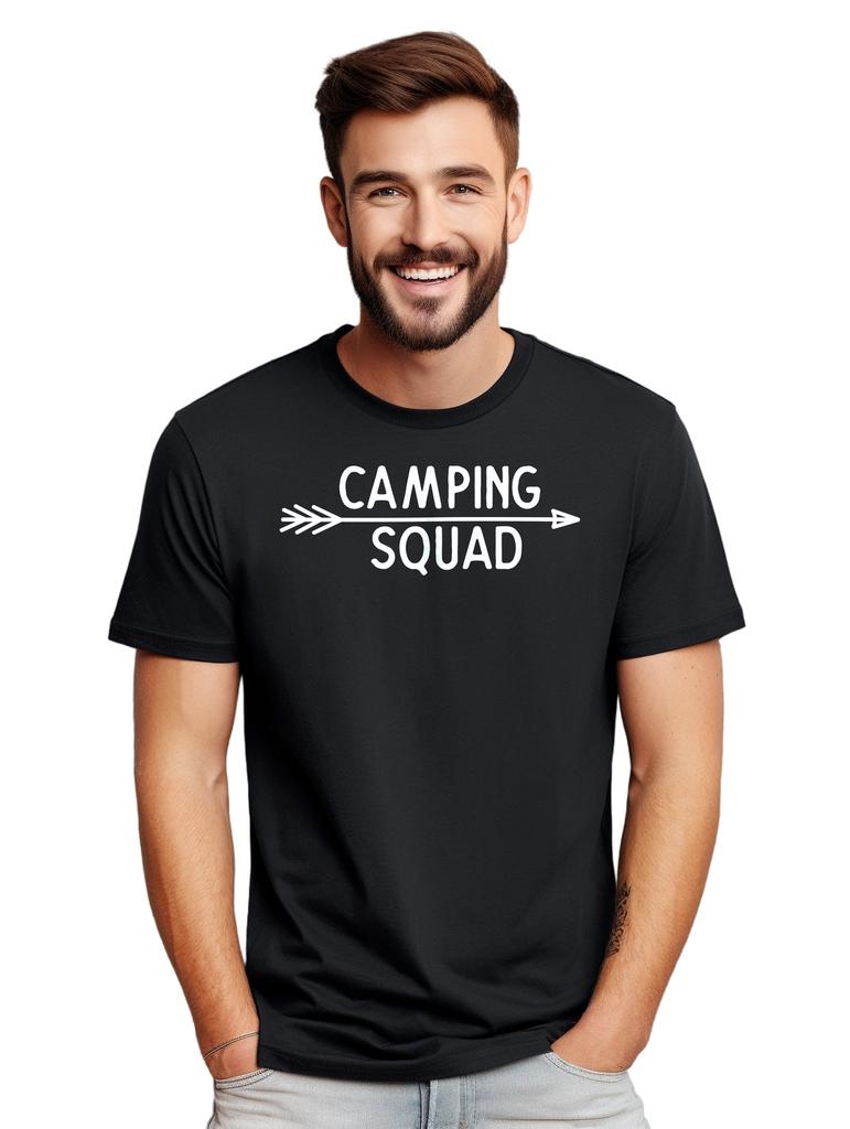 Camping Squad T-Shirt Mens Womens Tees Top - Funny and Adventure-Read y! Funny T-Shirt Mens Womens Tees Top, Unisex Printed