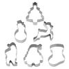 6 Piece Christmas Stainless Steel Cookie Mold Baking Utensil Set, Easy To Demould, Suitable for Party Baking DIY Pastry Desserts