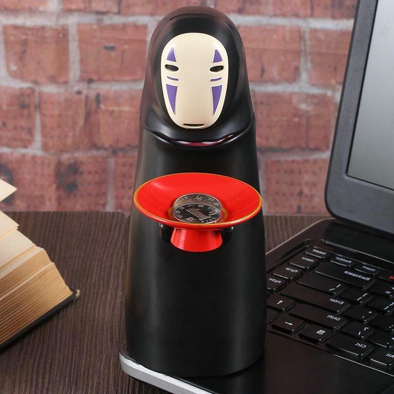 Electronic Faceless Man Money Box Ghost Figure Coin Cartoon No-face Piggy Bank Funny Faceless Man Ghost Figure Saving Box