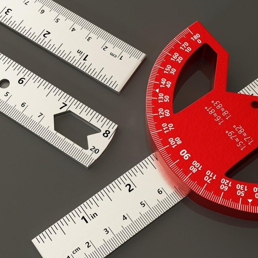 Угломер 8/12 дюйма, регулируемый 0-180 градусов, строительный угломер, линейка-чертилка из алюминиевого сплава