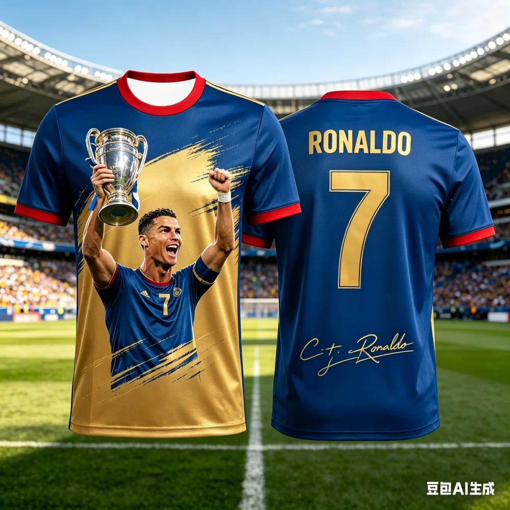 New 2026 Ronaldo Fan Edition Soccer Jersey Kids Quick Dry Breathable 3D Print Football Shirt Summer Outdoor Sports T Shirt