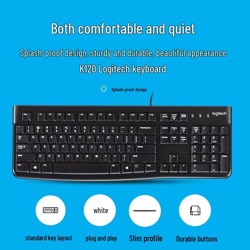 Проводная офисная клавиатура Logitech K120