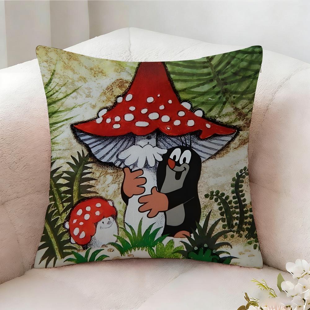 The LLittle Mole Anime Pillow Case Pillowcase Doublesided Printed Sofa Cushion Bedroom Headboard Pillow