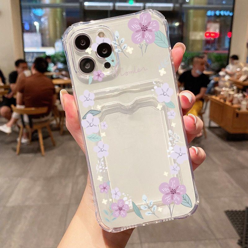 Чехол для iPhone 14 Pro Max Цветок Ромашки Прозрачный Чехол для Телефона для iPhone 11 12 13 15 16 XS XR X 7 8 Plus Кошелек Держатель для Карт Чехол
