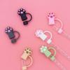 Dust-Proof Straw Topper Spill-Proof Straw Tip Cup Accessories Cat Paw Straw Cover  Party