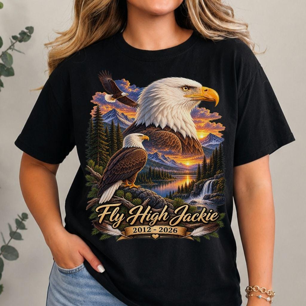 Jackie Fly High Shirt, Big Bear Eagle Memorial Tribute, Bald Eagle Memorial Tee